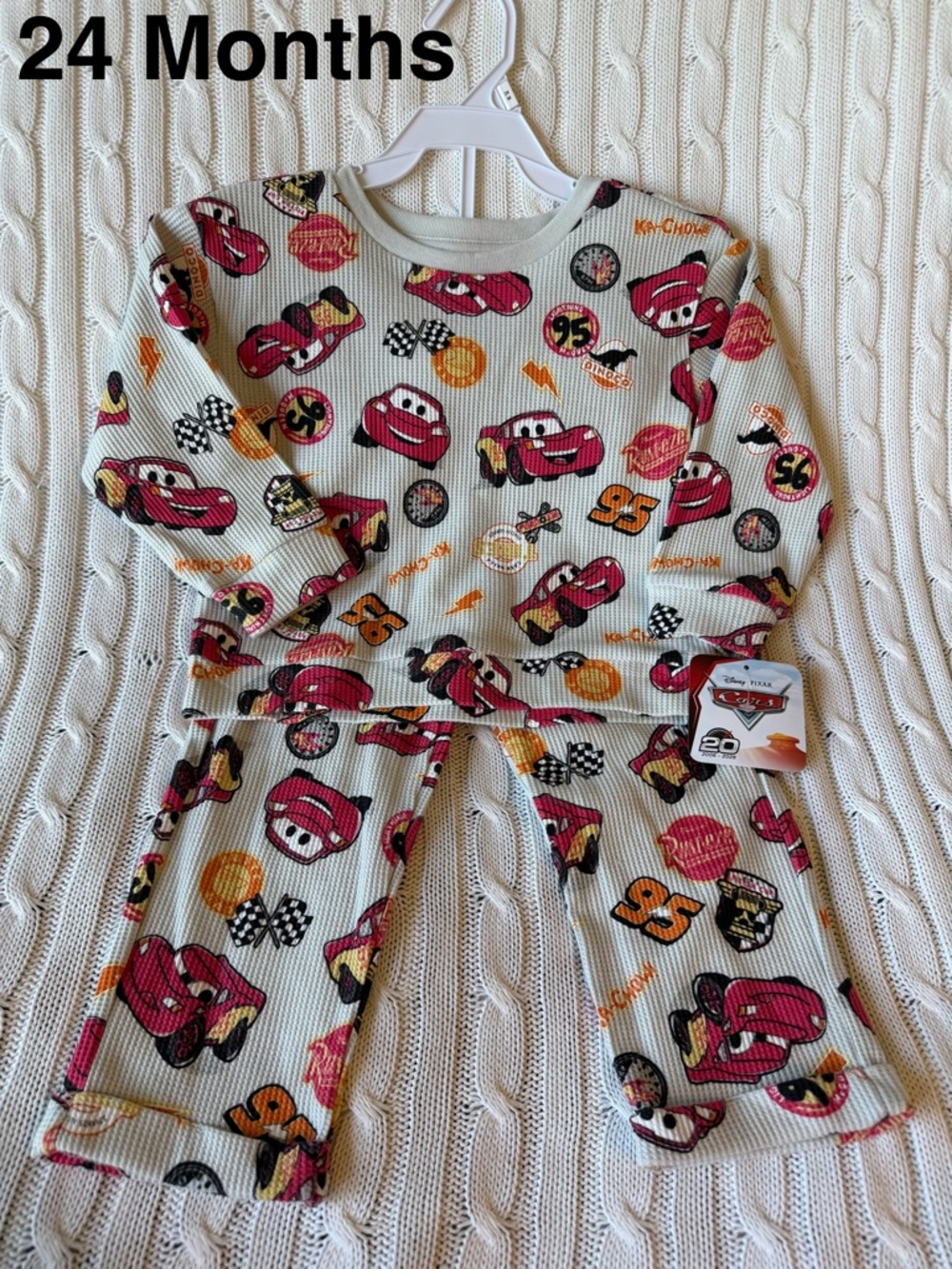 Disney Cars Lightning McQueen Outfit Set 24 Mo NEW LMQ 95 Thermal Fall Pullover